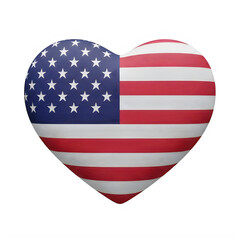 Fototapeta premium A heart shaped depiction of the american flag representing Memory Day