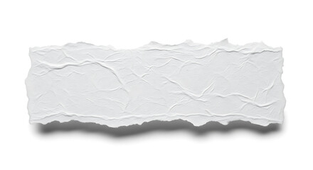 White crumpled torn paper texture on blank background