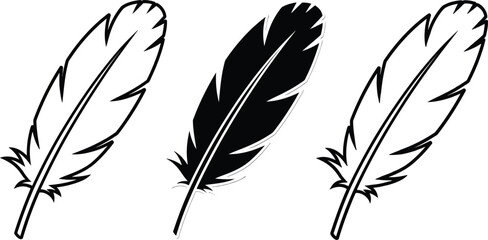Obraz premium Three feathers illustration