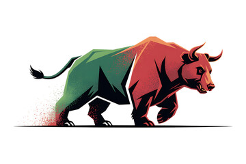 Obraz premium Illustration of a charging bull
