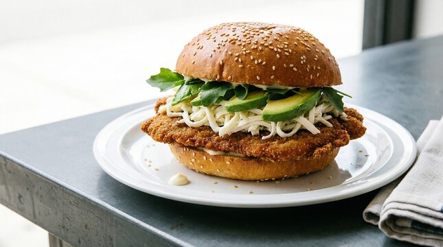 Cemita Poblana with Milanesa and Avocado
