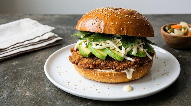 Cemita Poblana with Milanesa and Avocado