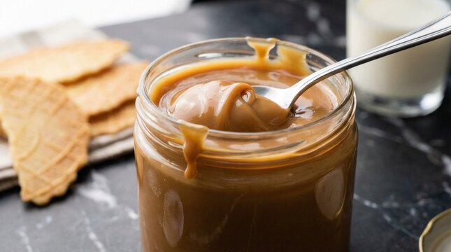 Creamy Chilean Manjar in Glass Jar