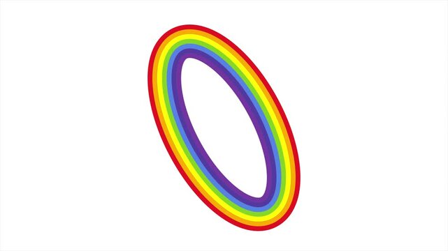 Vibrant rainbow loop elements with playful curved strokes, seamless motion graphics ideal for celebration themes and digital content.