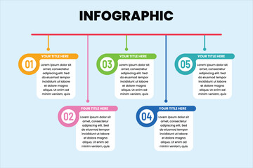 Set of modern infographic banners with different colors for business steps and data visualization