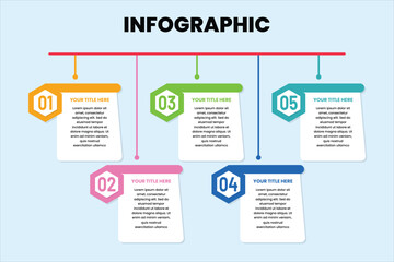 Set of modern infographic banners with different colors for business steps and data visualization