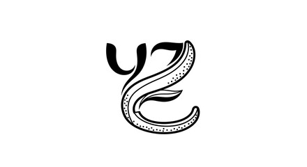 Obraz premium Art Nouveau Style YZ Monogram Luxury Brand Icon
