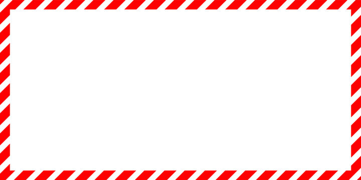 Worn warning sign red and white stripes frame, industrial background