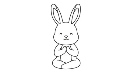 Obraz premium Cute Meditating Bunny