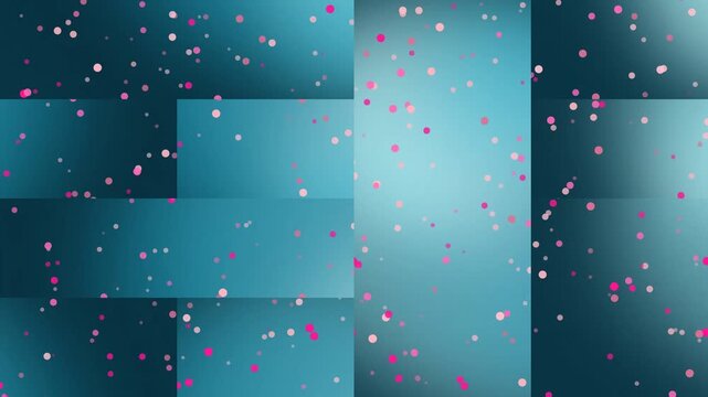 Seamless vector illustration of an abstract blue Christmas wallpaper featuring a vintage pattern of stars and snowflakes with a polka dot texture for a retro winter backdrop design