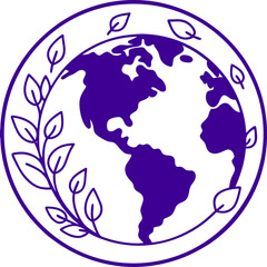 Eco-friendly globe surrounded by leaves symbolizing environmental sustainability and nature conservation