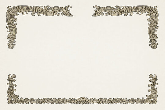 Certificate dan grade diplom karate. Old vintage diplom paper, with frame texture background art design.