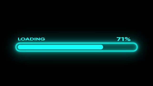 Neon Loading Bar Animation 42 Percent Progress Indicator progress bar neon light