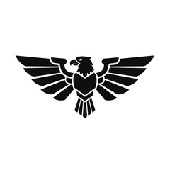 Obraz premium Black eagle emblem symbol of strength and authority against white background