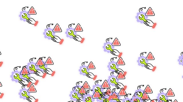 mechanical issue futuristic icon animation background