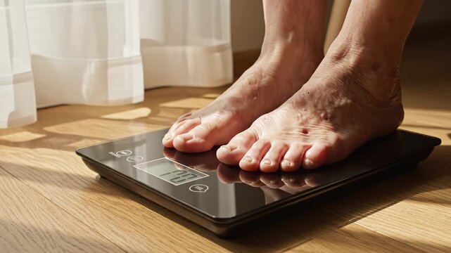 Person standing on a digital scale