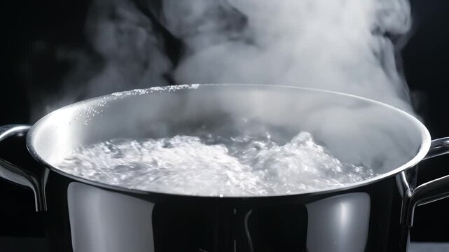 Boiling water in a pot
