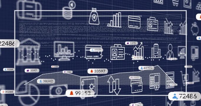 Focus window opening, frosted analytics panel showing badges sliding, plotting financial metrics