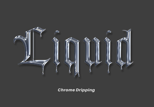 Gothic Liquid Chrome Dripping Text Effect