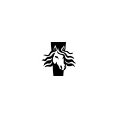 Fototapeta premium Wild Horse Head Alphabet i Lo...