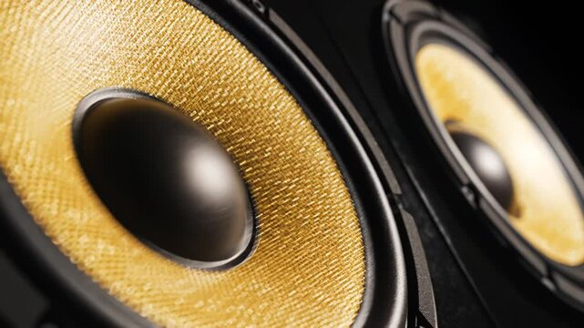 Closeup of speaker drivers