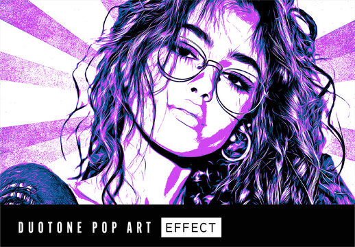 Neon Duotone Pop Art Effect Mockup