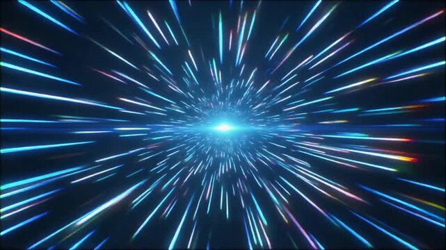 Futuristic looping neon blue sparks flickering smooth horizontal scanline glitches seamless surreal ambience cascading softly abstract unique cinematic loop