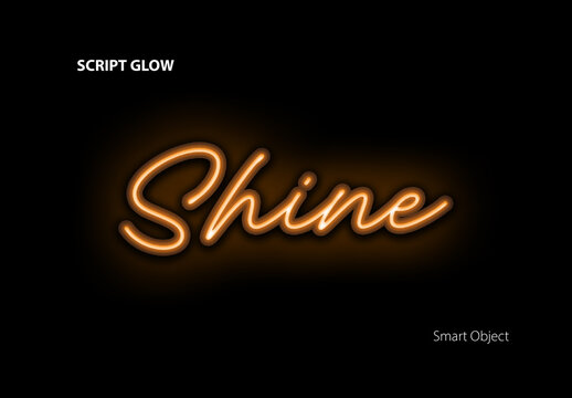 Radiant Script Glow Neon Text Effect