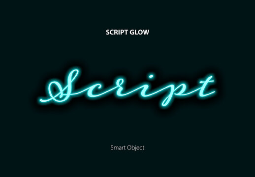 Script Glow Neon Text Effect