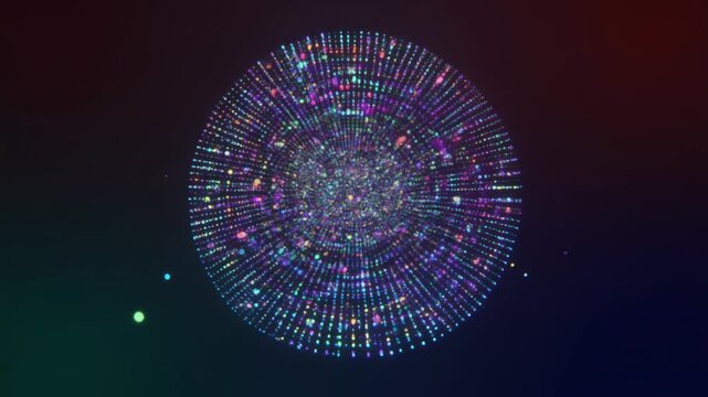 Circular abstract workflow diagram formed by glowing lines and minimal geometric shapes, visualizing process flow, digital systems, and modern business or technology frameworks.
