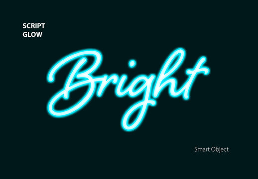 Vibrant Script Glow Neon Text Effect