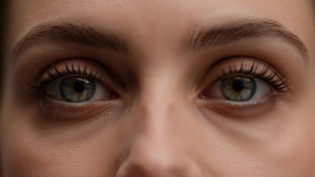 Close up of a pair of beautiful eyes with long lashes gazing ahead
