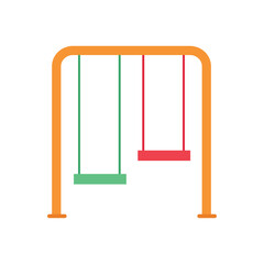 A colorful 3D vector illustration of playground equipment isolated on a white background acting as a symbol of balance and weight