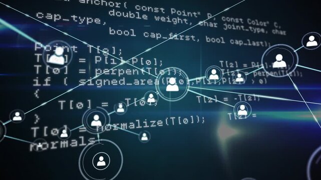 Initial avatar spawning, graph expanding, connecting user nodes and visualizing network from code