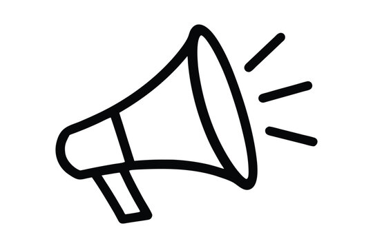 Megaphone outline icon, Loudspeaker icon vector, Announcement