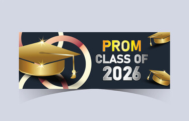 Prom Class of 2026 Graduation Cap Banner © GraphicEffect