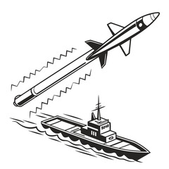 Black and white of anti-ship missile launched from warship 1 © MST SABLRON