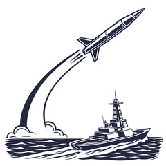 Navy warship launching supersonic missile © MST SABLRON