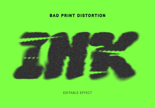 Bad Print Distortion Text Effect