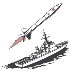 Of a supersonic missile launching from a warship boat © shahin10