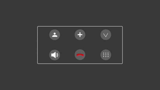 Hang up and reply button animation with red phone and green checkmark symbol hang up button d