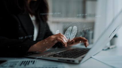 AI brain network powered by machine learning processes vast data through intelligent connections,...