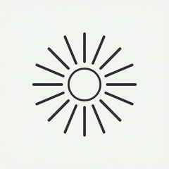 Obraz premium Minimalist black sunburst icon isolated on white background vector illustration