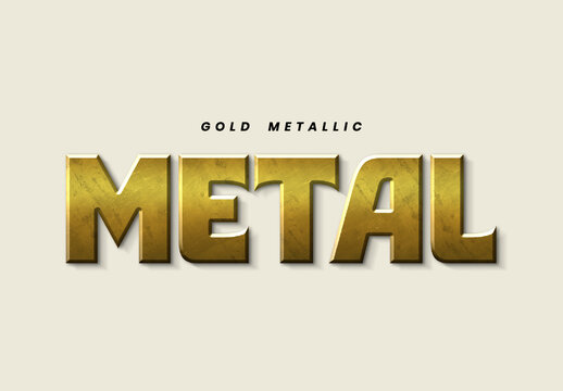 Gold Metallic 3D Text Effect