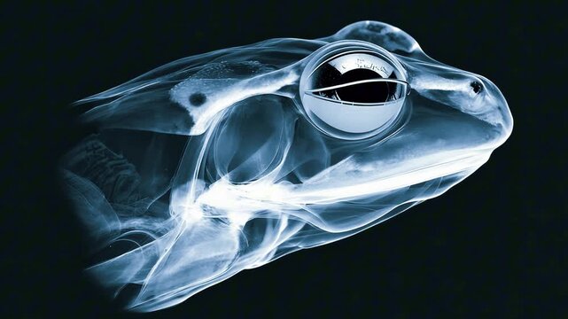 x-ray of a frog's head with a tattoo