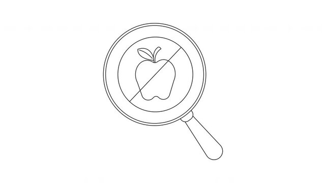 Apple Allergy Search - Magnifying Glass and Forbidden Fruit.