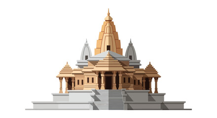 Obraz premium 3D Rendering of Hindu Temple Architecture.