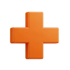 Obraz premium A close-up view of a three-dimensional orange plus sign.