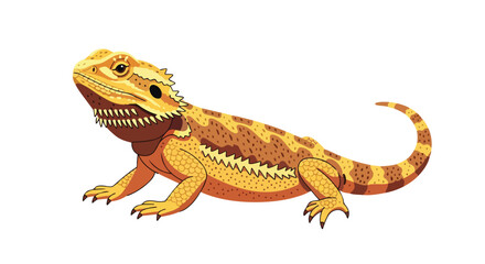 Naklejka premium A striking illustration of a vibrant, spiny-bearded dragon lizard, showcasing its unique reptilian charm and earthy, patterned scales in a clear