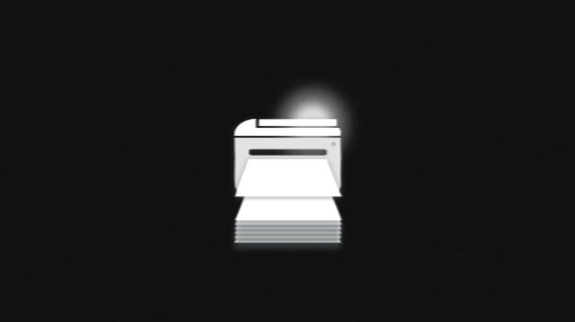 Copying documents old style screen with working scanner on black background with empty space for your text
